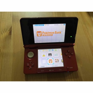 ニンテンドー3DS(ニンテンドー3DS)のNintendo 3DS 本体 フレアレッド　ポケモンバンク　ポケムーバーあり(携帯用ゲーム機本体)