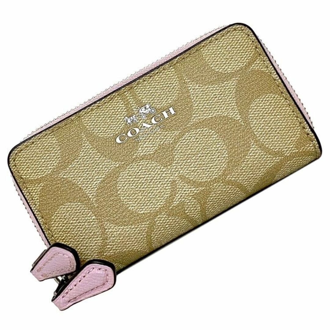 COACH - コーチ コインケース ベージュ ピンク シグネチャーの通販 by