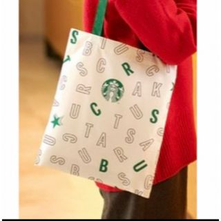 スターバックス(Starbucks)のStarbucks2023クリスマストート☆ホワイト☆(ノベルティグッズ)