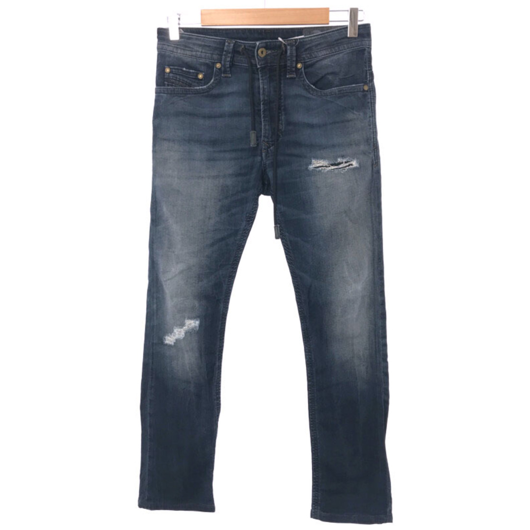 DIESEL ディーゼル THAVAR SP-NE JOGG JEANS ダメージリペア加工スウェットデニムパンツ インディゴブルー 26