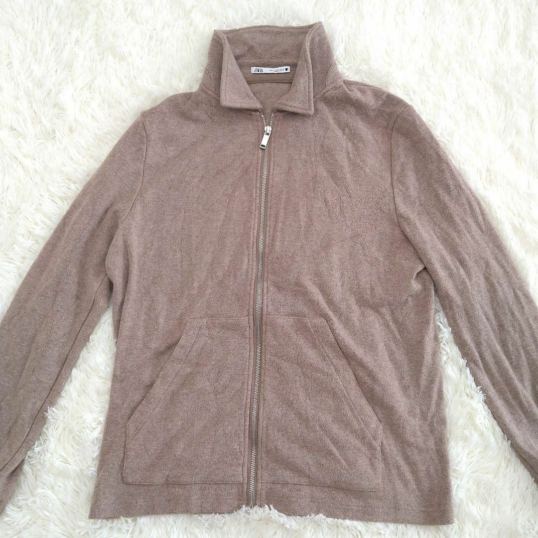 ZARA(ザラ)の【古着】ZARA パイル地　セットアップ スウェット　M ブラウン メンズのトップス(スウェット)の商品写真