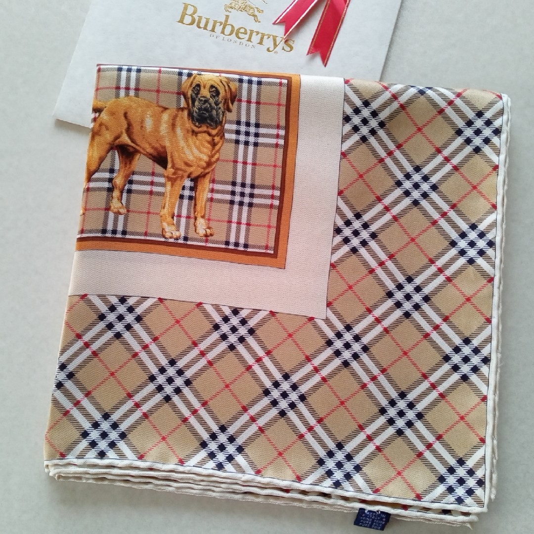 購入ショップ バーバリー＊BURBERRY ② ＊シルクスカーフ＊ドック