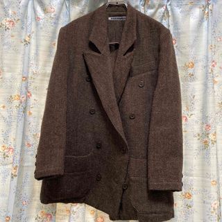 ヨウジヤマモト(Yohji Yamamoto)のヨウジヤマモト 初期 ダークブラウンツイードジャケット(テーラードジャケット)