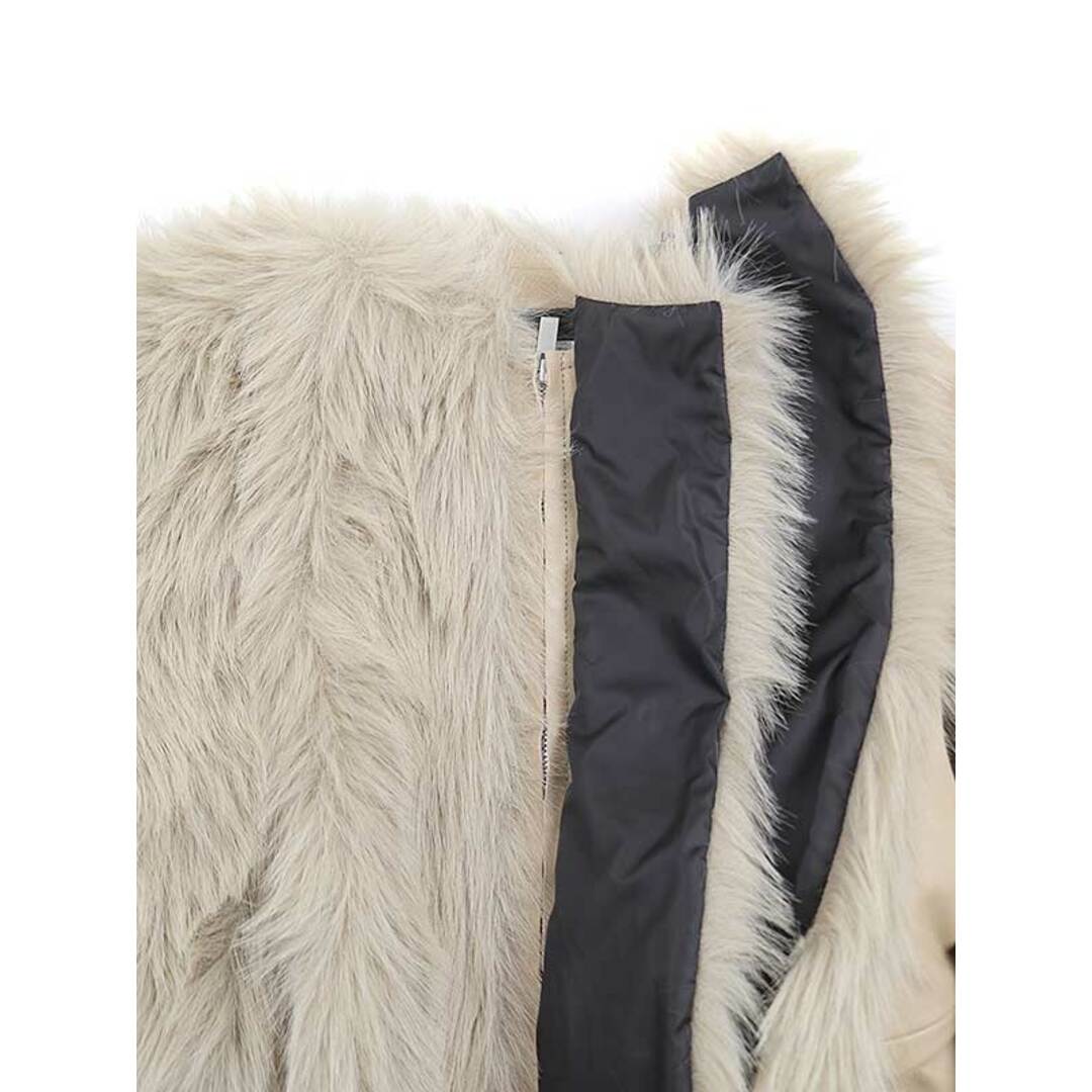 sacai(サカイ)のsacai サカイ 23AW Faux Fur & Leather Belted Coat リブ切替フォックスファーレザーコート ベージュ 1 レディースのジャケット/アウター(その他)の商品写真