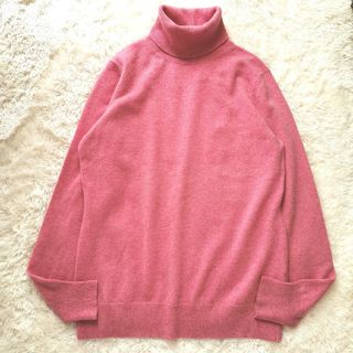 ユニクロ(UNIQLO)のユニクロ　カシミヤ100%　タートルネックニット　セーター　ピンク　XL(ニット/セーター)