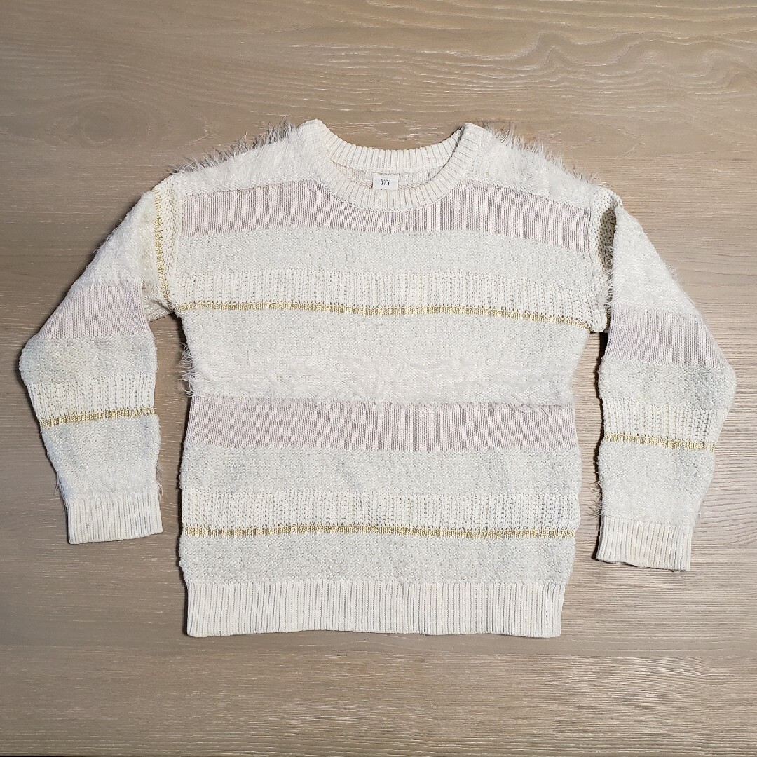 babyGAP(ベビーギャップ)のbaby GAP ラメボーダーニット キッズ/ベビー/マタニティのキッズ服女の子用(90cm~)(ニット)の商品写真