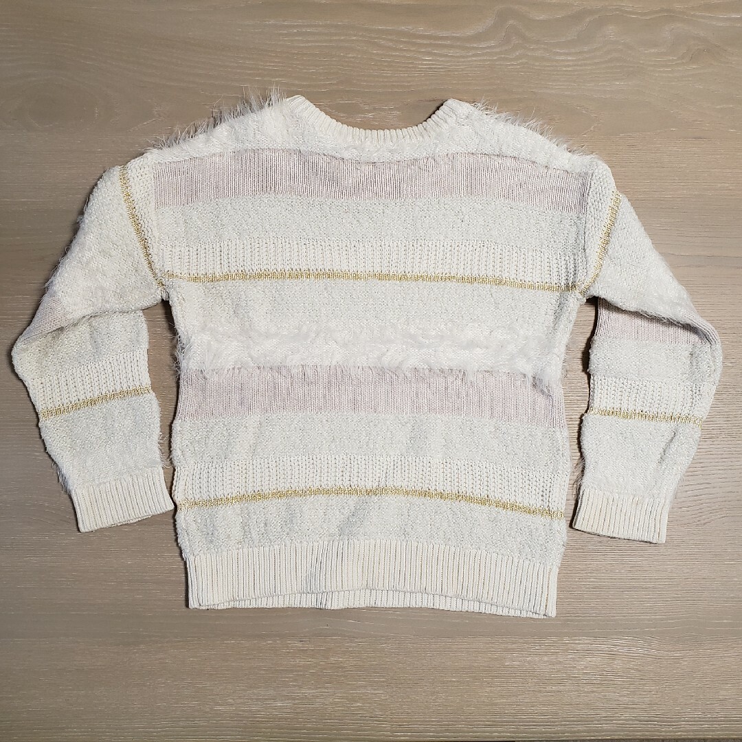 babyGAP(ベビーギャップ)のbaby GAP ラメボーダーニット キッズ/ベビー/マタニティのキッズ服女の子用(90cm~)(ニット)の商品写真