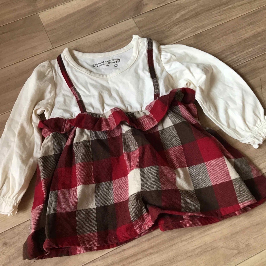 しまむら(シマムラ)のバースデイ　チェック柄トップス キッズ/ベビー/マタニティのキッズ服女の子用(90cm~)(Tシャツ/カットソー)の商品写真