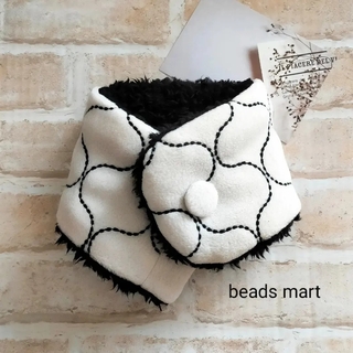 beads mart ハンドメイド マフラー モロッカンWH×BK(マフラー/ショール)