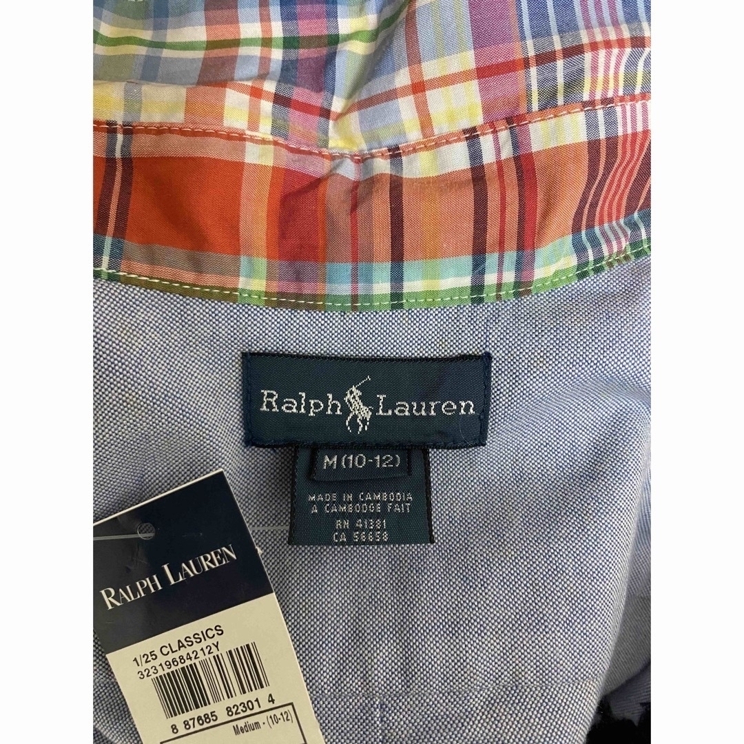 Ralph Lauren(ラルフローレン)のラルフローレン【新品】正規品ビックポニーオックスフォードシャツ　チェック青150 キッズ/ベビー/マタニティのキッズ服男の子用(90cm~)(ブラウス)の商品写真