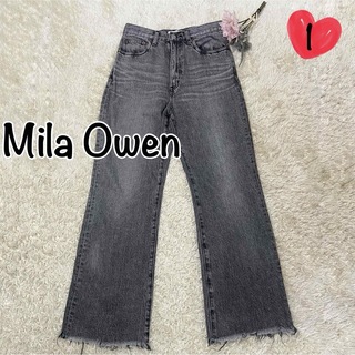 ミラオーウェン(Mila Owen)のMila Owenミラオーウェン  カットオフハイウエスト寸たらデニムパンツ1黒(デニム/ジーンズ)