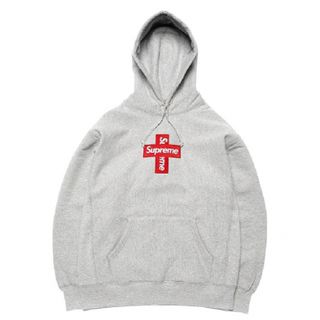 Supreme Cross Box Logo Hooded パーカー グレー