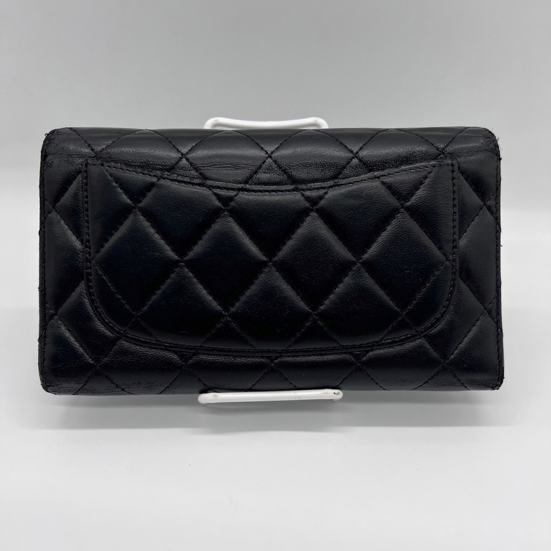 CHANEL - シャネル ラムスキン マトラッセ 長財布 ブラック ブラウンの