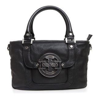 極美品✨Tory Burch レザーフラットシューズ　ビッグロゴ　シルバー