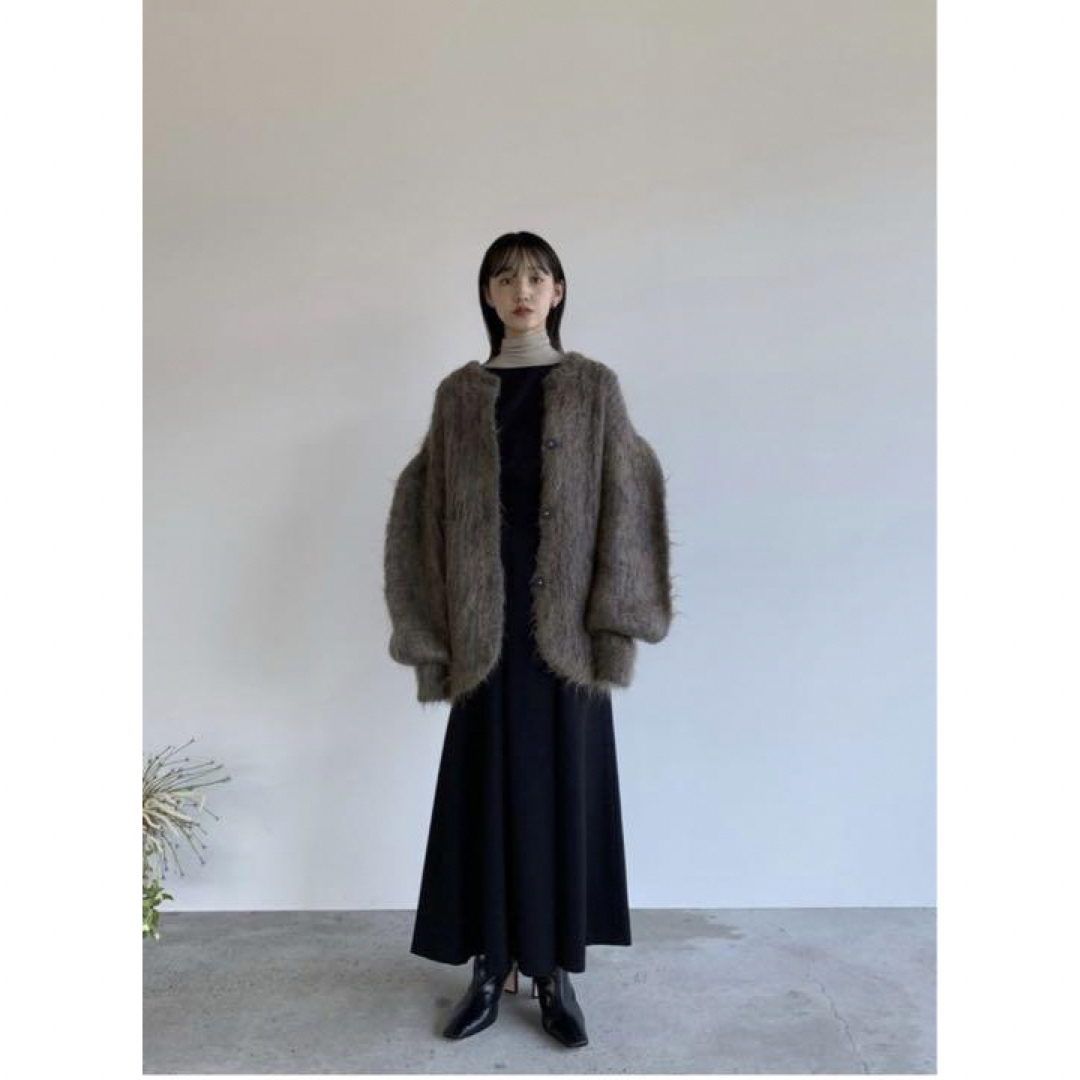 CLANE COLOR MOHAIR SHAGGY CARDIGAN NAVYレディース