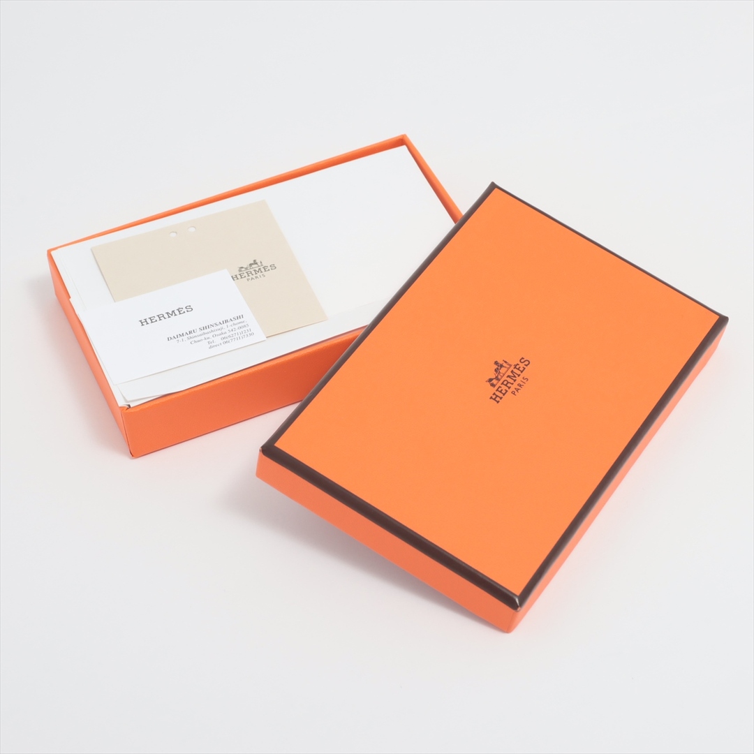 Hermes(エルメス)のエルメス カルヴィ デュオ ヴォーエプソン  オレンジ レディース コイン レディースのファッション小物(コインケース)の商品写真