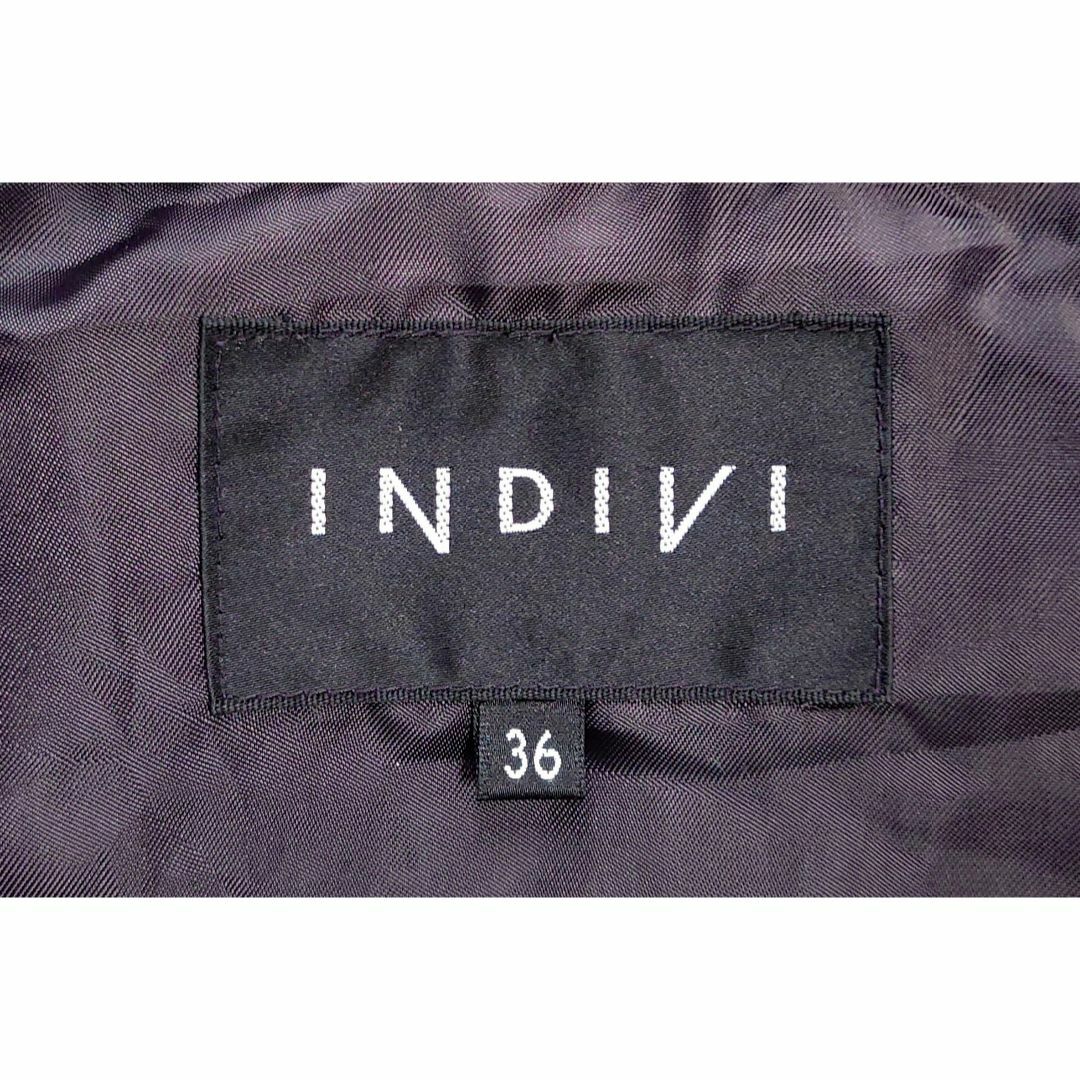 INDIVI - INDIVI 紫 ラクーンファー ダウンジャケット インディヴィ S