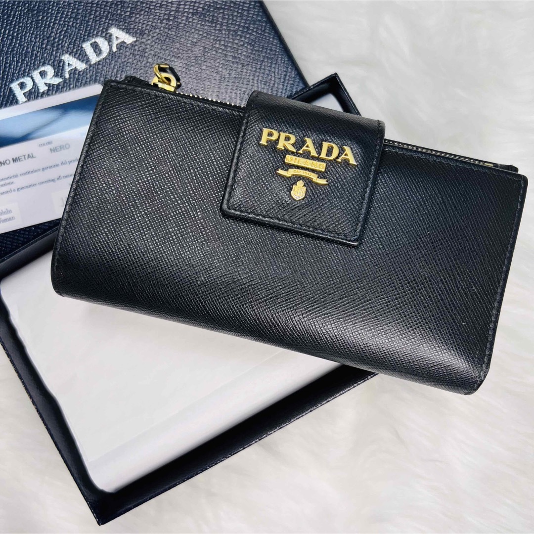 PRADA - 極美品✨ 完備品 プラダ PRADA 折り財布 サフィアーノ レザー