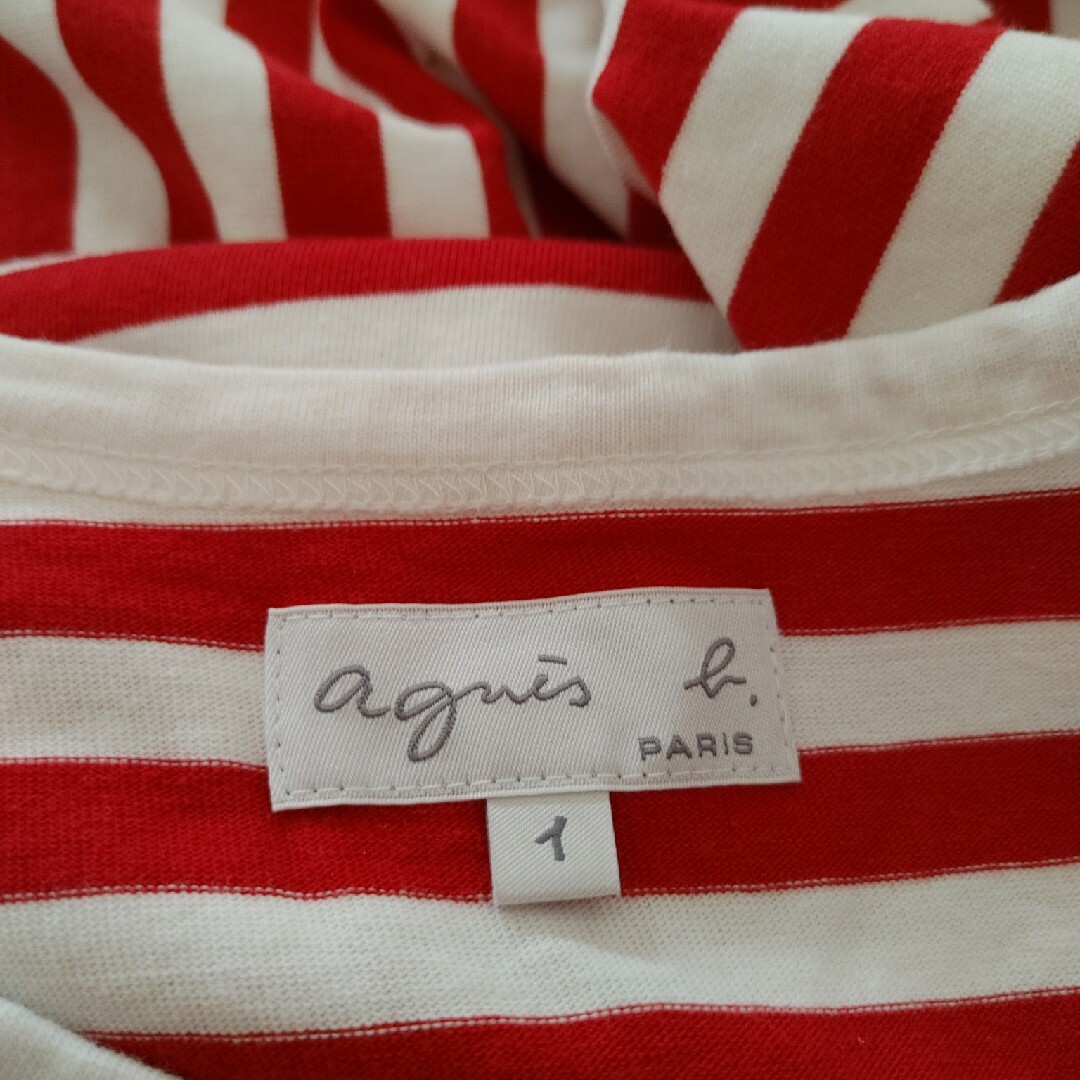 agnes b.(アニエスベー)の美品　アニエスb　ボーダーカットソー　1 レディースのトップス(Tシャツ(長袖/七分))の商品写真