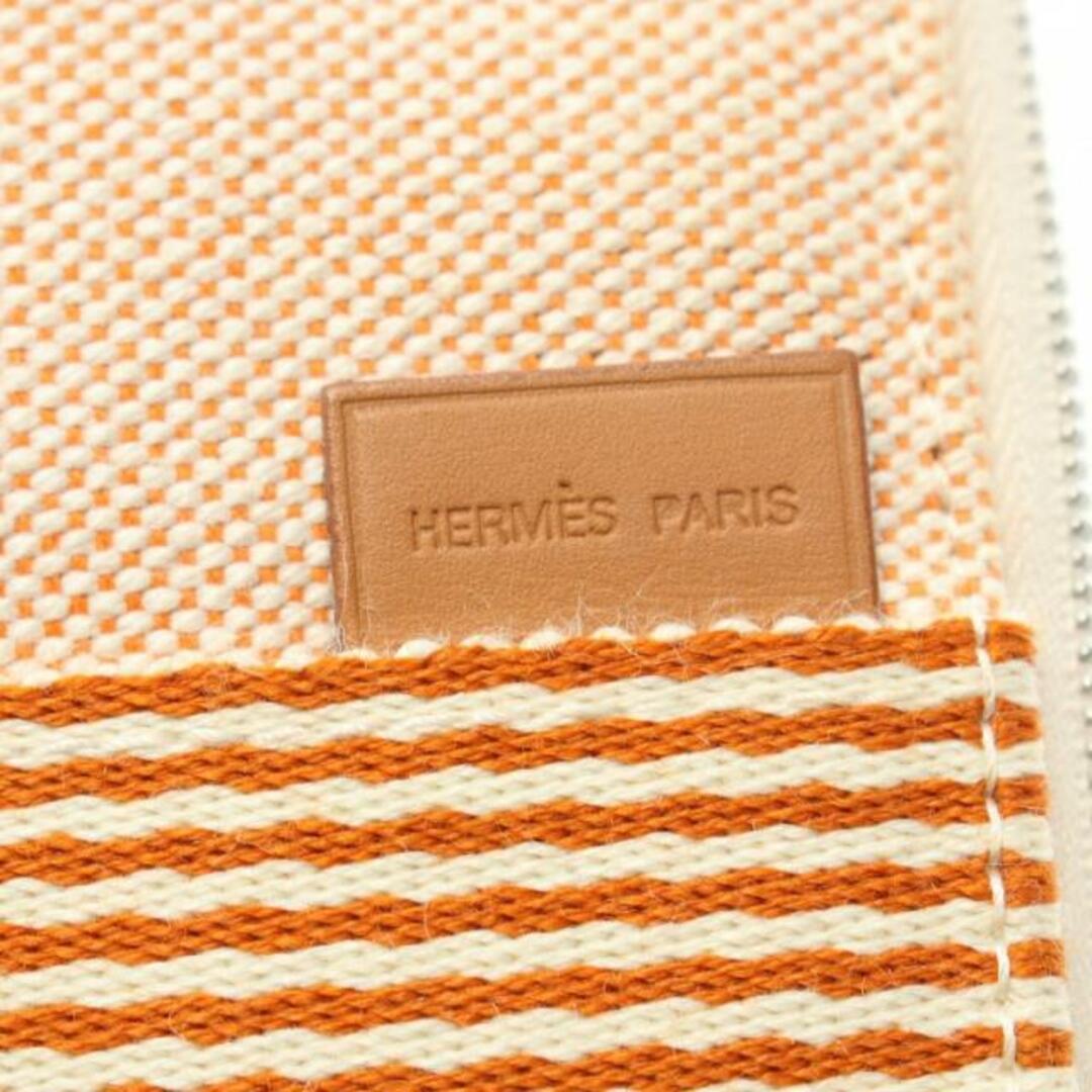 Hermes(エルメス)のニューフールトゥ パースGM ラウンドファスナー長財布 トワルアッシュ レザー オレンジ ライトブラウン レディースのファッション小物(財布)の商品写真
