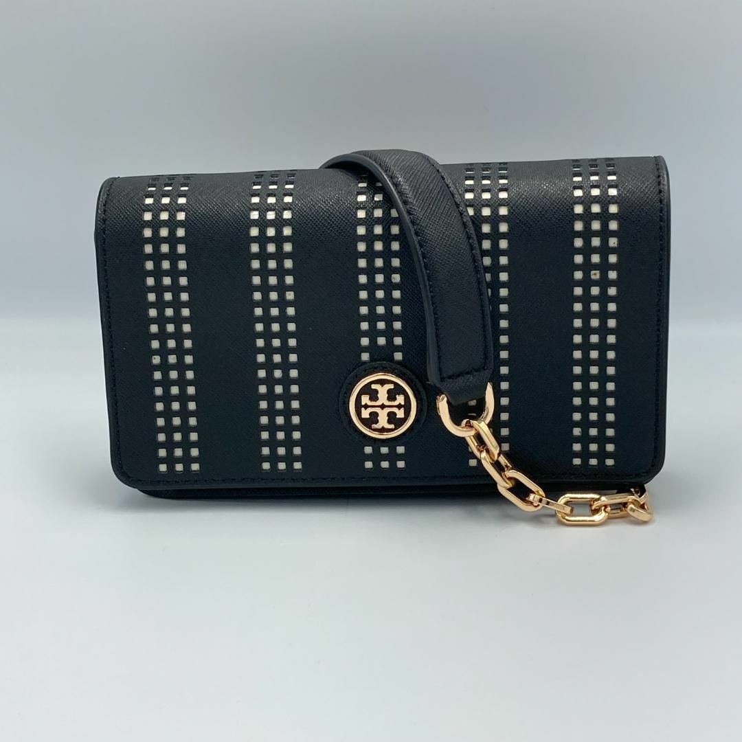 Tory Burch(トリーバーチ)の【極美品】トリーバーチ ショルダーバッグ ポシェット レザー チェーン ブラック レディースのバッグ(ショルダーバッグ)の商品写真