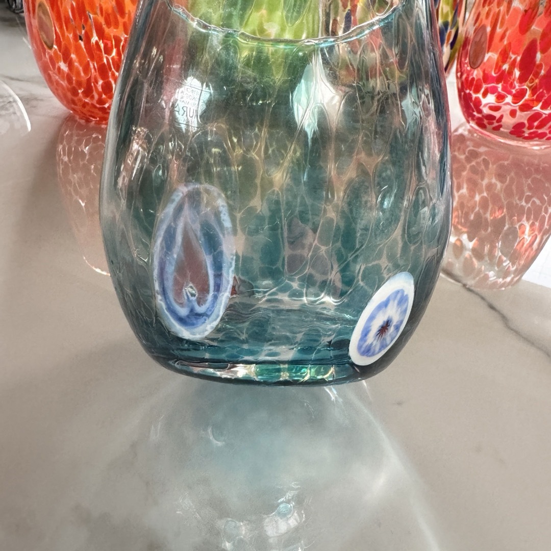 イタリア買付ムラーノガラス単品水色(セット割引有) インテリア/住まい/日用品のキッチン/食器(グラス/カップ)の商品写真