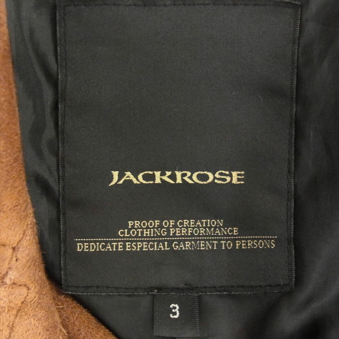 JACKROSE(ジャックローズ)のJACKROSE ジャックローズ レザージャケット 210715J 山羊革 スエード レザー ジャケット ブラウン系 3【中古】 メンズのジャケット/アウター(その他)の商品写真