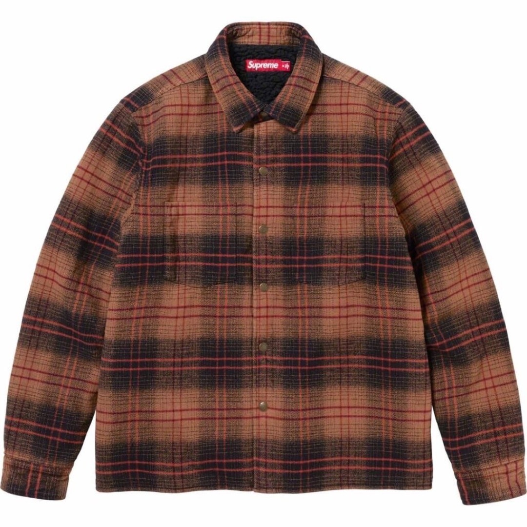 Supreme(シュプリーム)のS 黒 茶 Supreme Lined Flannel Snap Shirt メンズのトップス(シャツ)の商品写真