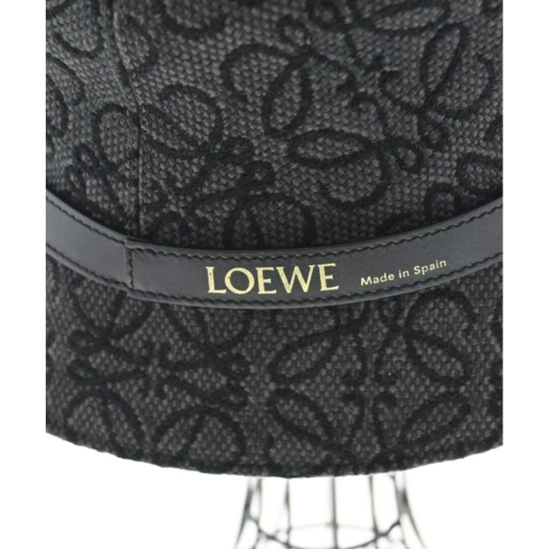 LOEWE(ロエベ)のLOEWE ロエベ ハット 57 チャコールグレーx黒系(総柄) 【古着】【中古】 レディースの帽子(ハット)の商品写真