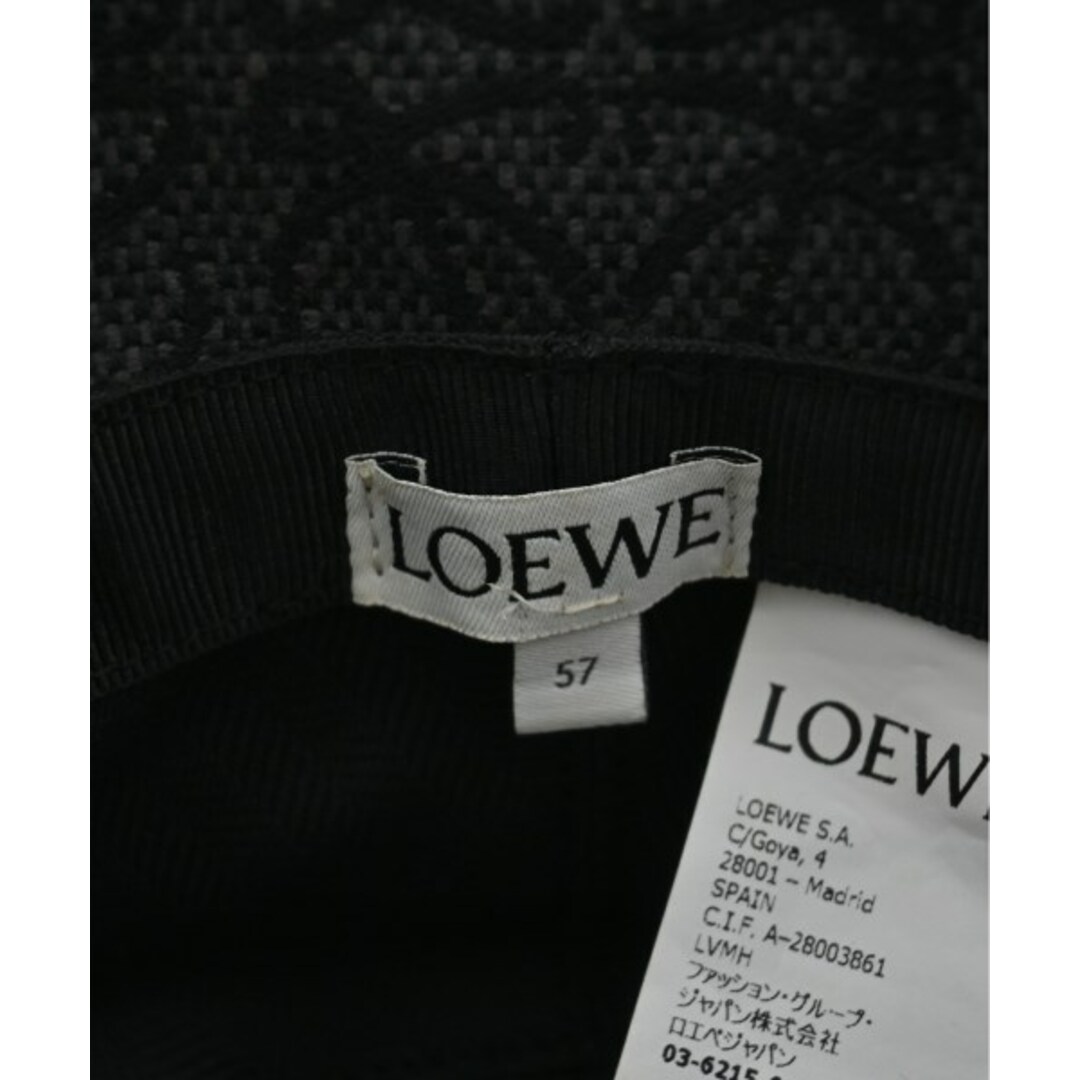 LOEWE(ロエベ)のLOEWE ロエベ ハット 57 チャコールグレーx黒系(総柄) 【古着】【中古】 レディースの帽子(ハット)の商品写真