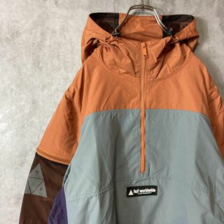 古着屋CS【ハーフジップ、ナイロンアノラック】HUFマルチカラーパーカーストリートM