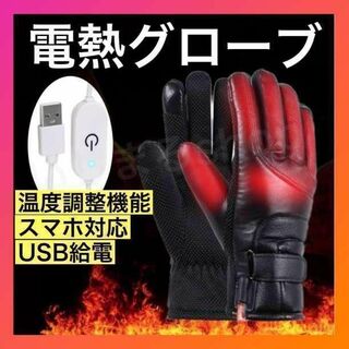 電熱グローブ バイクグローブ ヒーター手袋 タッチパネル　防水 登山除ss186(手袋)