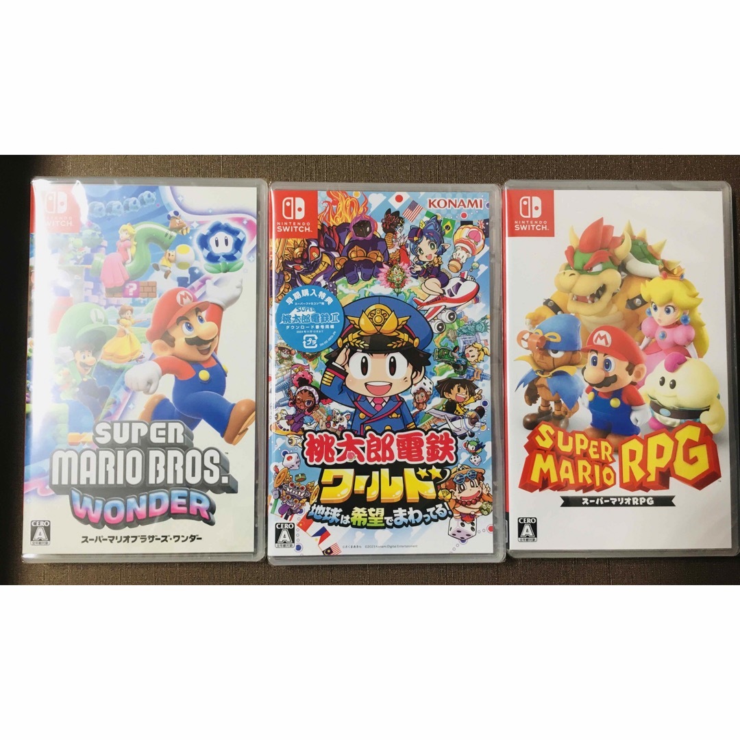 新品未開封　送料無料　マリオワンダー＆桃太郎電鉄ワールド＆スーパーマリオRPG