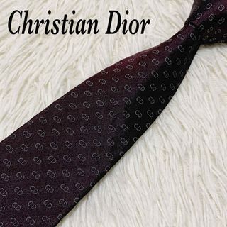 クリスチャンディオール ネクタイ スクエアドット柄 高級 シルク イタリア生地 メンズ ブラック Christian Dior