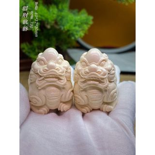 天然マンモス牙精巧な手作り彫刻金運を招く貔貅置物(彫刻/オブジェ)