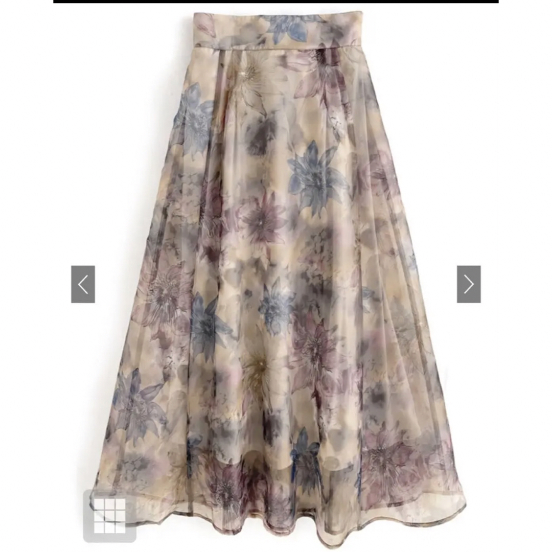 GRL(グレイル)のGRL 花柄オーガンジーフレアスカート tu506 レディースのスカート(ロングスカート)の商品写真