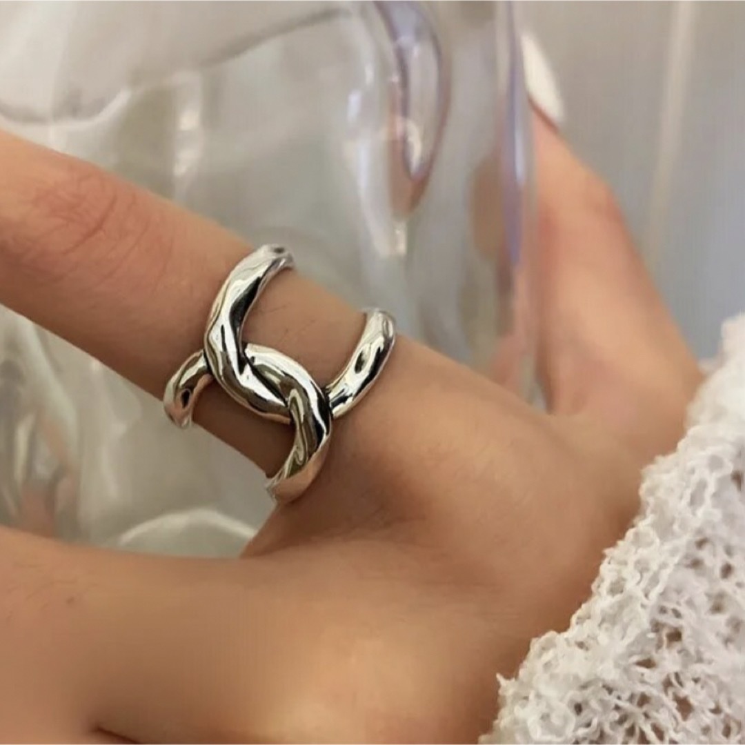 Adam et Rope'(アダムエロぺ)の【Design cross ring】#045 S925 レディースのアクセサリー(リング(指輪))の商品写真