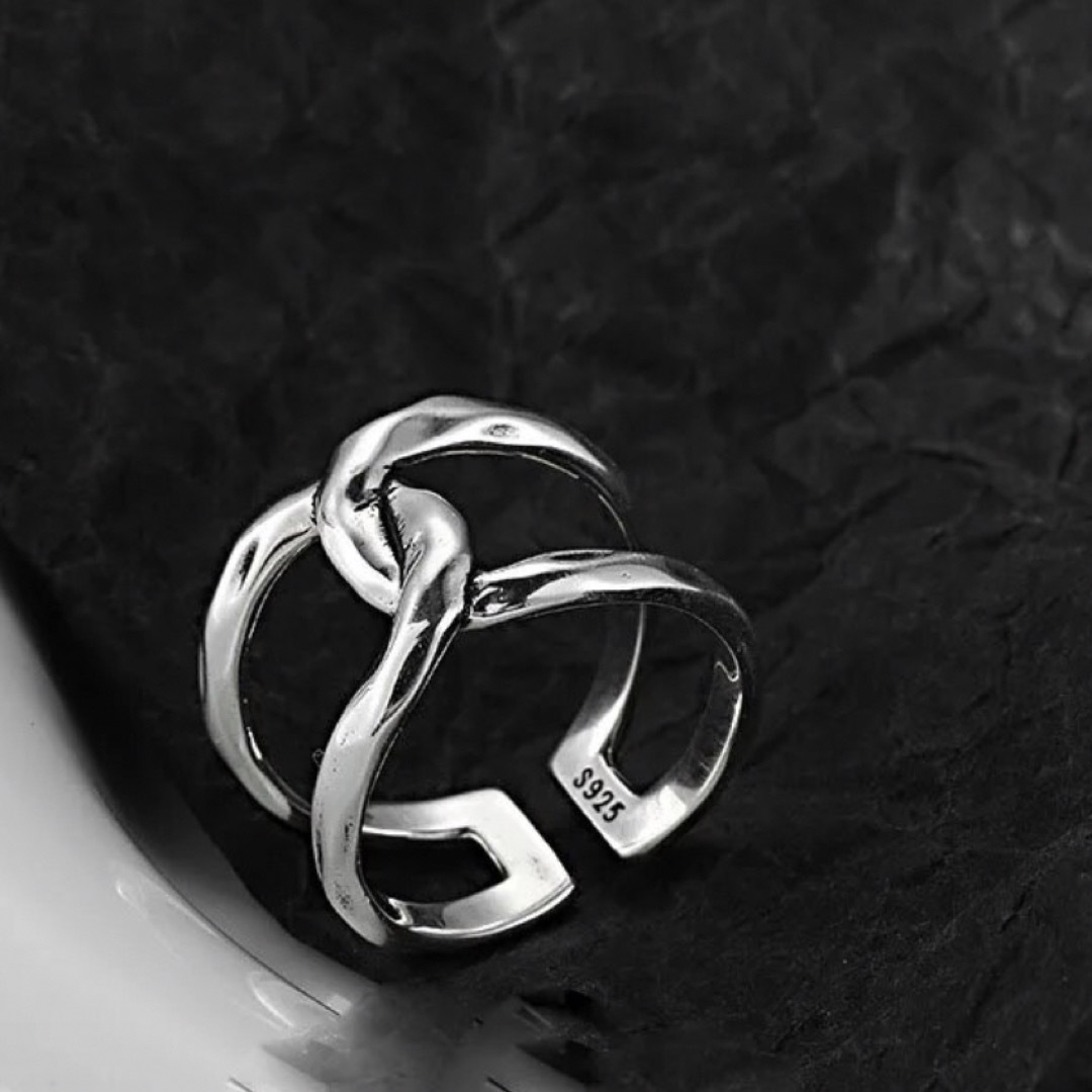 Adam et Rope'(アダムエロぺ)の【Design cross ring】#045 S925 レディースのアクセサリー(リング(指輪))の商品写真