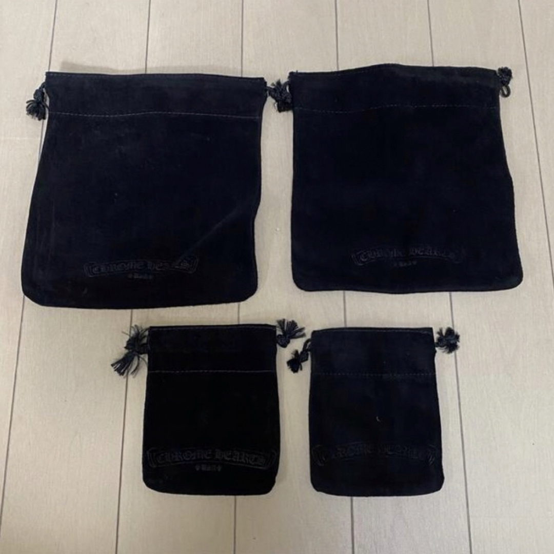 クロムハーツ 4枚セット 巾着 保存袋 レザー ポーチ 特大×2 中×2のサムネイル