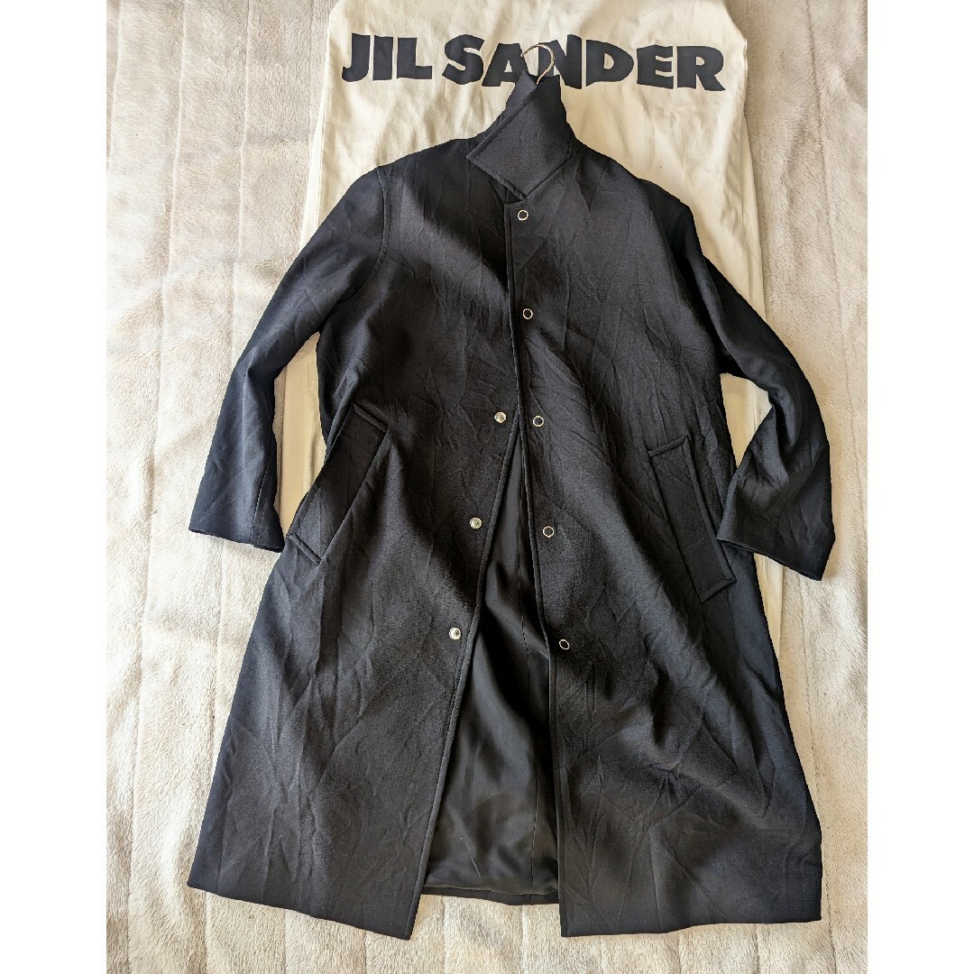 Jil Sander(ジルサンダー)の新品　2021/22AW　ジルサンダー　最高級　ポリエステル　バルカラー　コート メンズのジャケット/アウター(ステンカラーコート)の商品写真