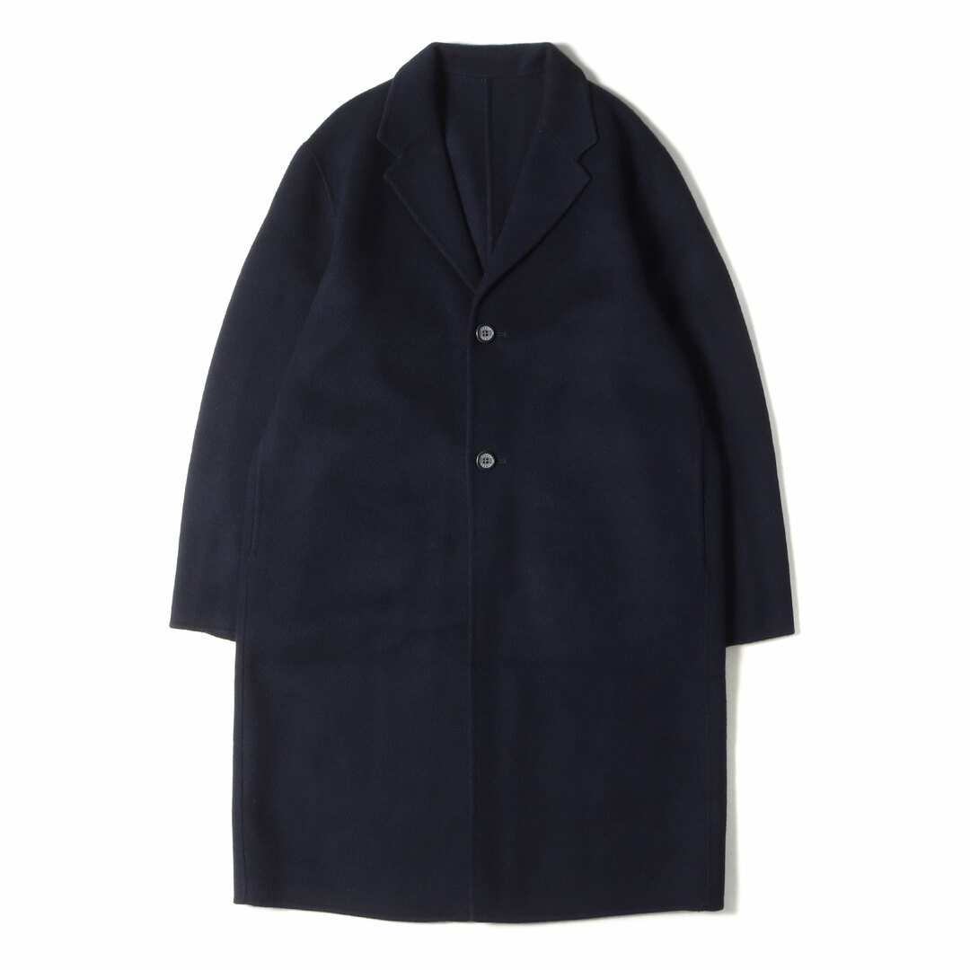 美品 ABYTS エーバイティーエス コート サイズ:2 ウール リバー コート WOOL RIVER COAT ABYTS-002 メルトン チェスター ネイビー 紺 アウター ジャケット【メンズ】