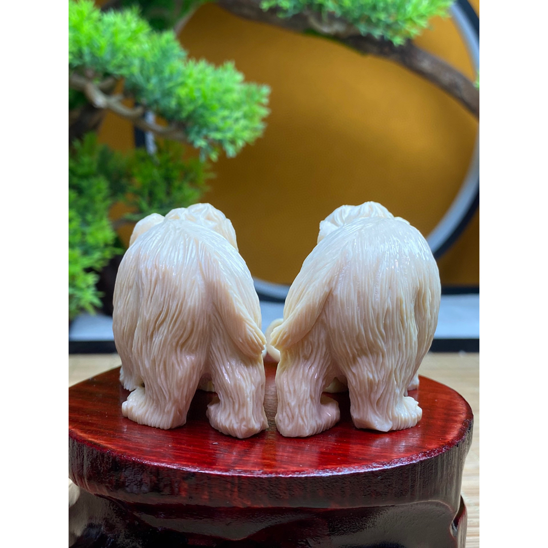 天然マンモス牙美しい手作り彫刻吉祥如意置物 天然マンモス牙美しい手作り彫刻吉祥如意置物