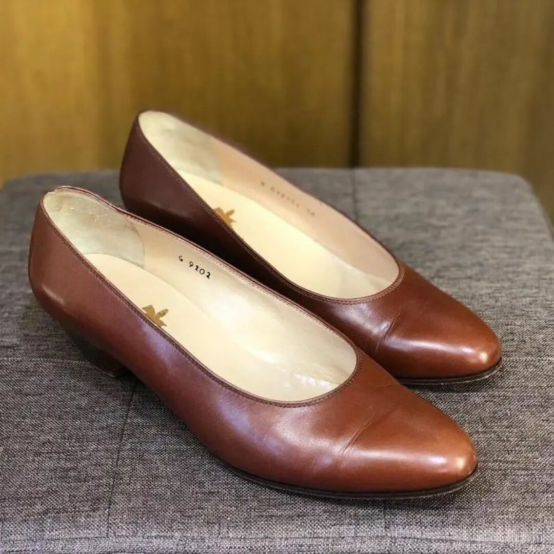 【Salvatore　Ferragamo】パンプス23.5㎝　クロコダイル　茶色