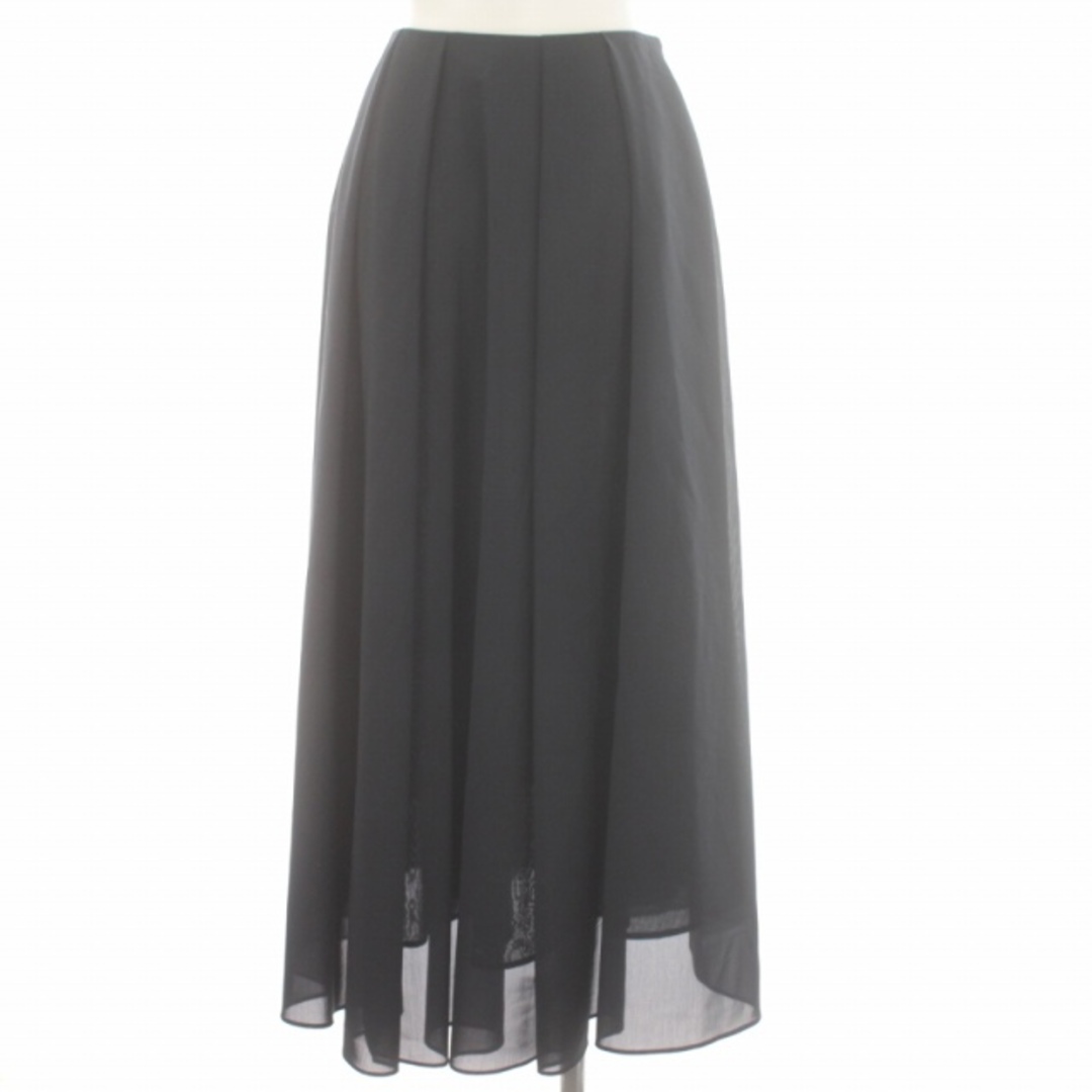 Demi-Luxe BEAMS(デミルクスビームス)のデミルクス ビームス オーガンジー フレアスカート プリーツ 36 S 黒 レディースのスカート(ロングスカート)の商品写真