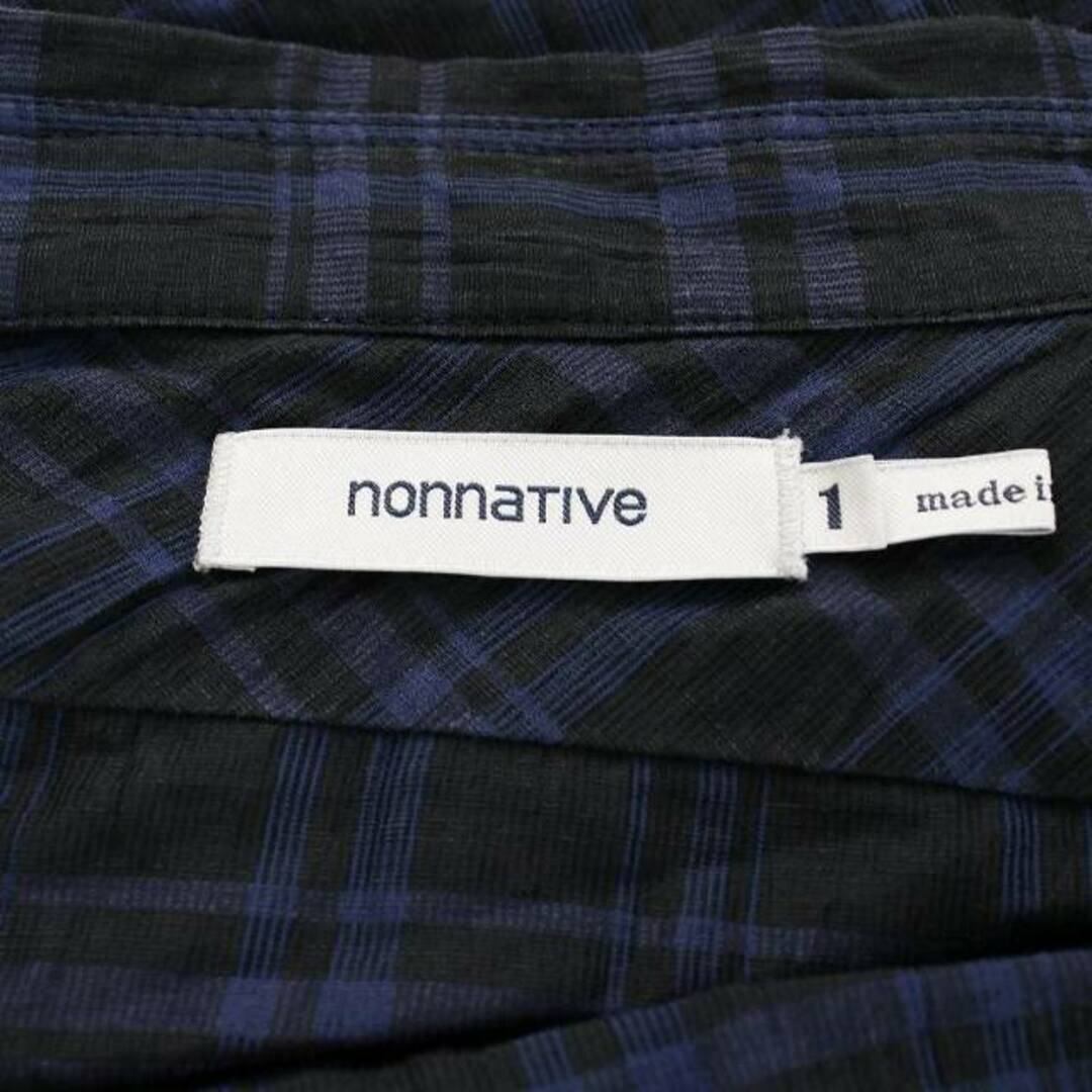 nonnative(ノンネイティブ)のnonnative 20SS ボタンダウンシャツ リネン チェック 半袖 1 紺 メンズのトップス(シャツ)の商品写真