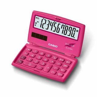 カシオ カラフル電卓 ビビッドピンク 10桁 折りたたみ手帳タイプ SL-C10(OA機器)