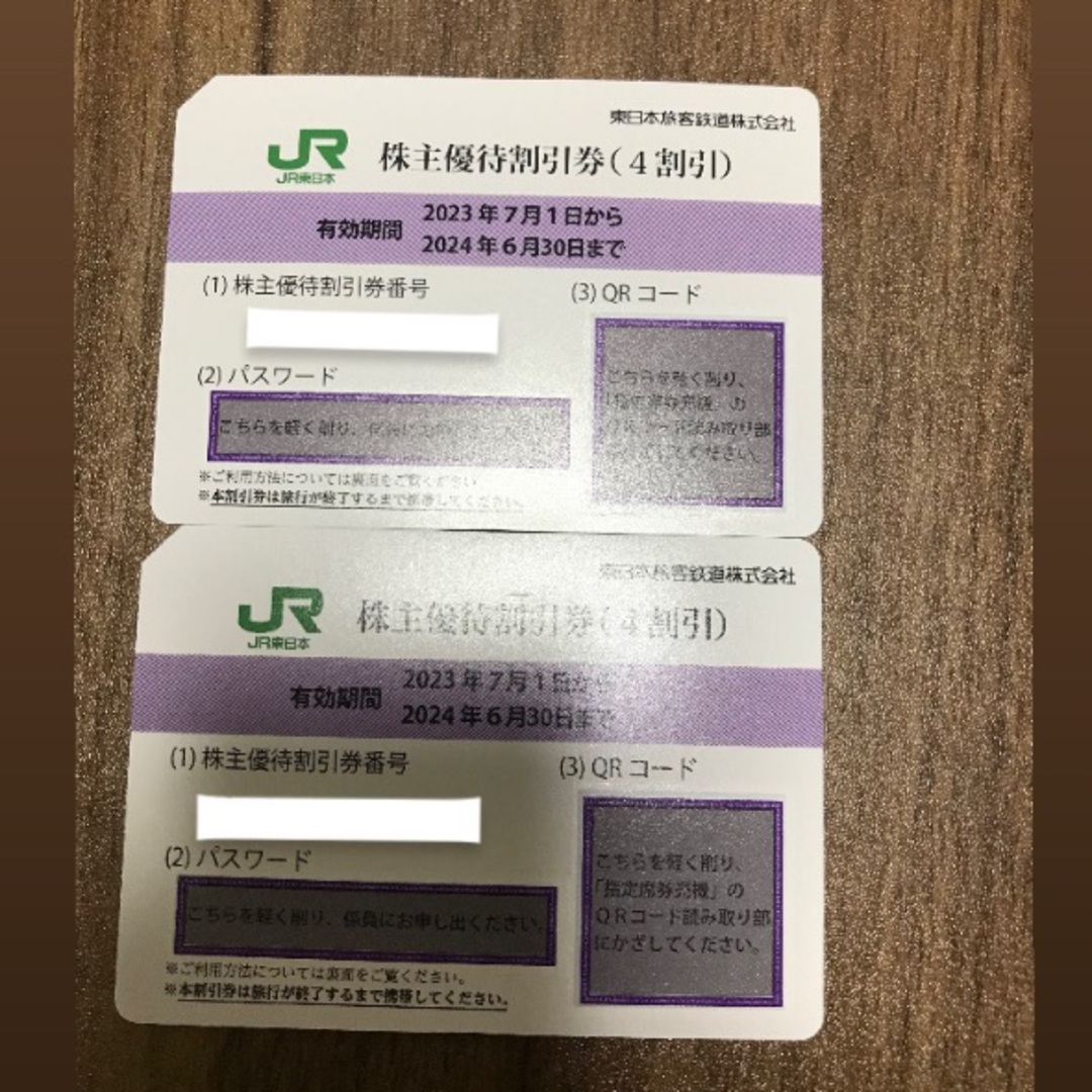 乗車券/交通券JR東日本　株主優待割引券　２枚セット