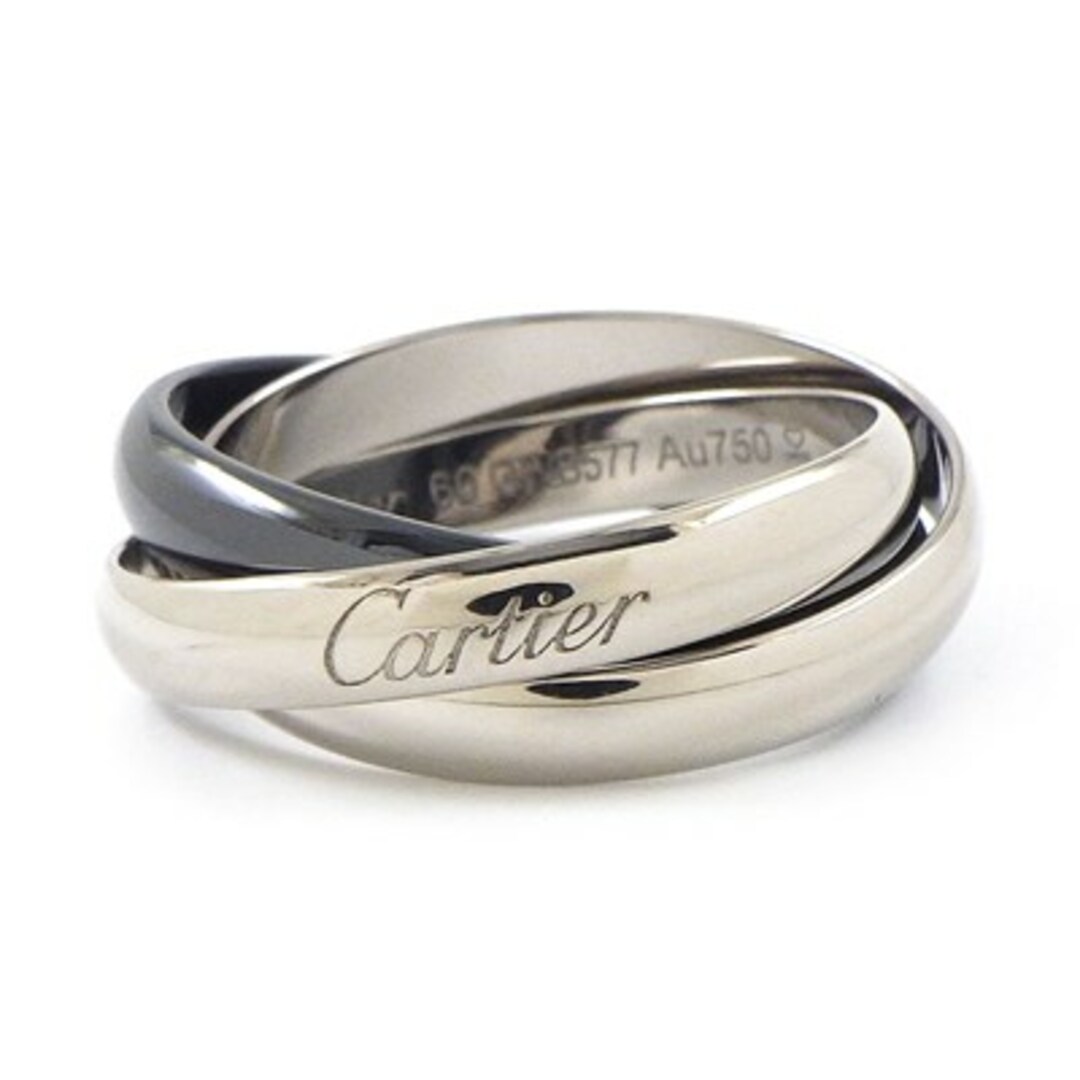 Cartier(カルティエ)のカルティエ Cartier リング クラシック トリニティ MM B4234100 K18WG ブラック セラミック 黒 20号 / #60 【中古】 レディースのアクセサリー(リング(指輪))の商品写真