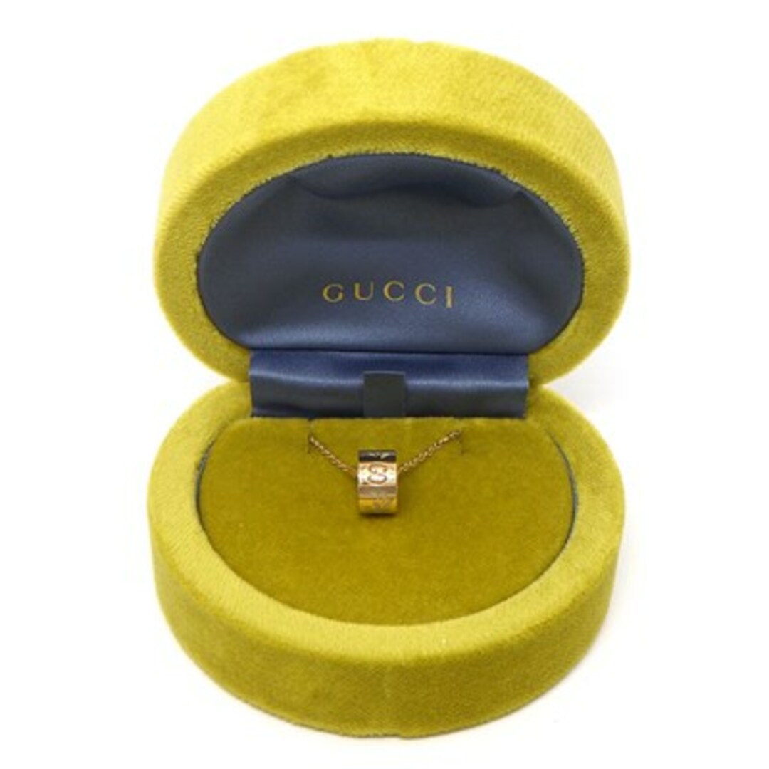 グッチ GUCCI ネックレス アイコン ブルーム GG ロゴ K18PG ホワイト エナメル 白 【中古】