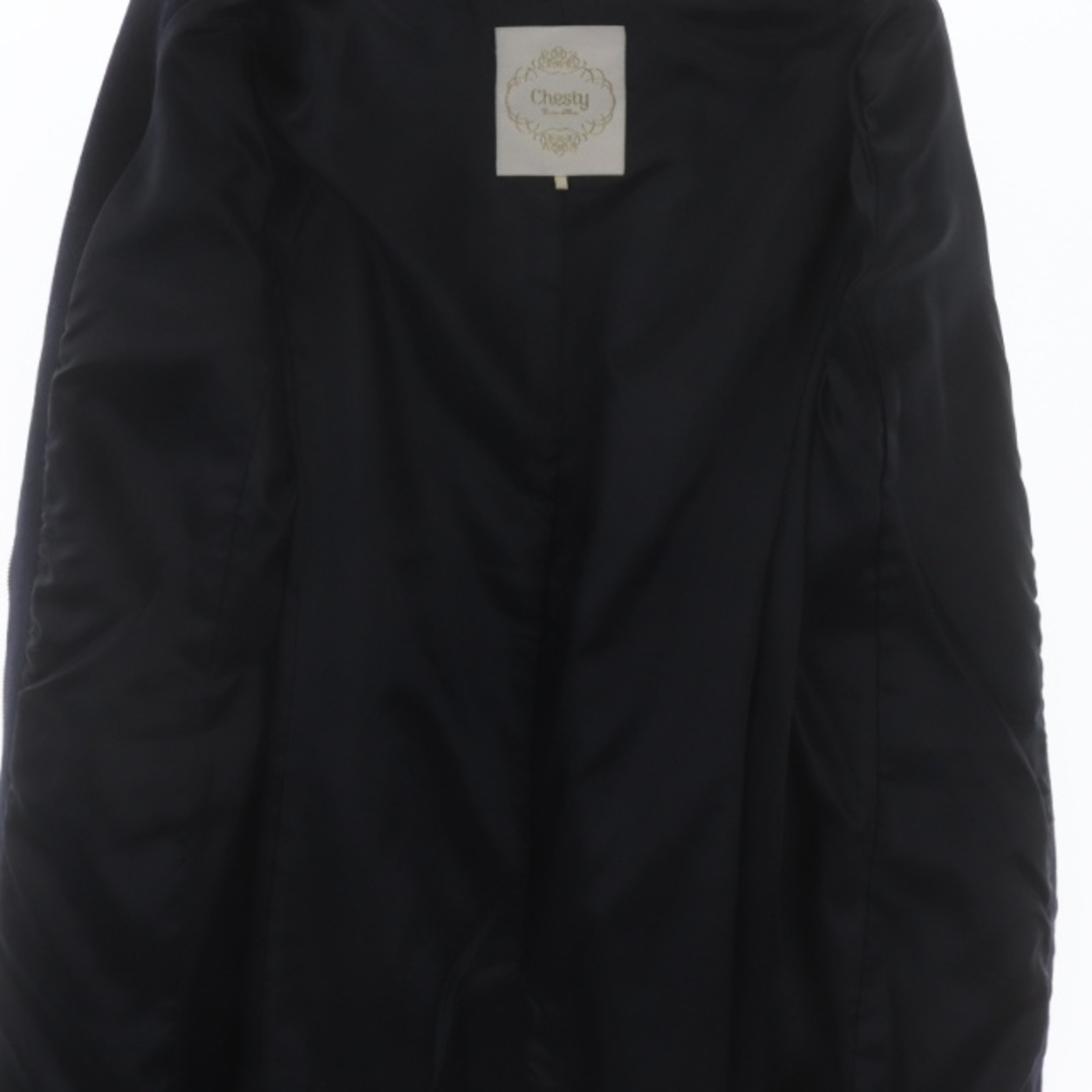 Chesty(チェスティ)のチェスティ ビジューノーカラーコート ロング アウター ウール 0 濃紺 レディースのジャケット/アウター(その他)の商品写真